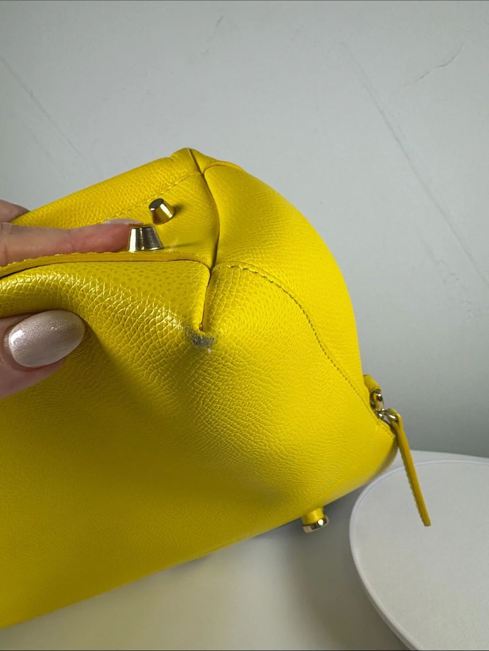 Furla Piper Sunny Yellow Medium Dome Leather Satchel